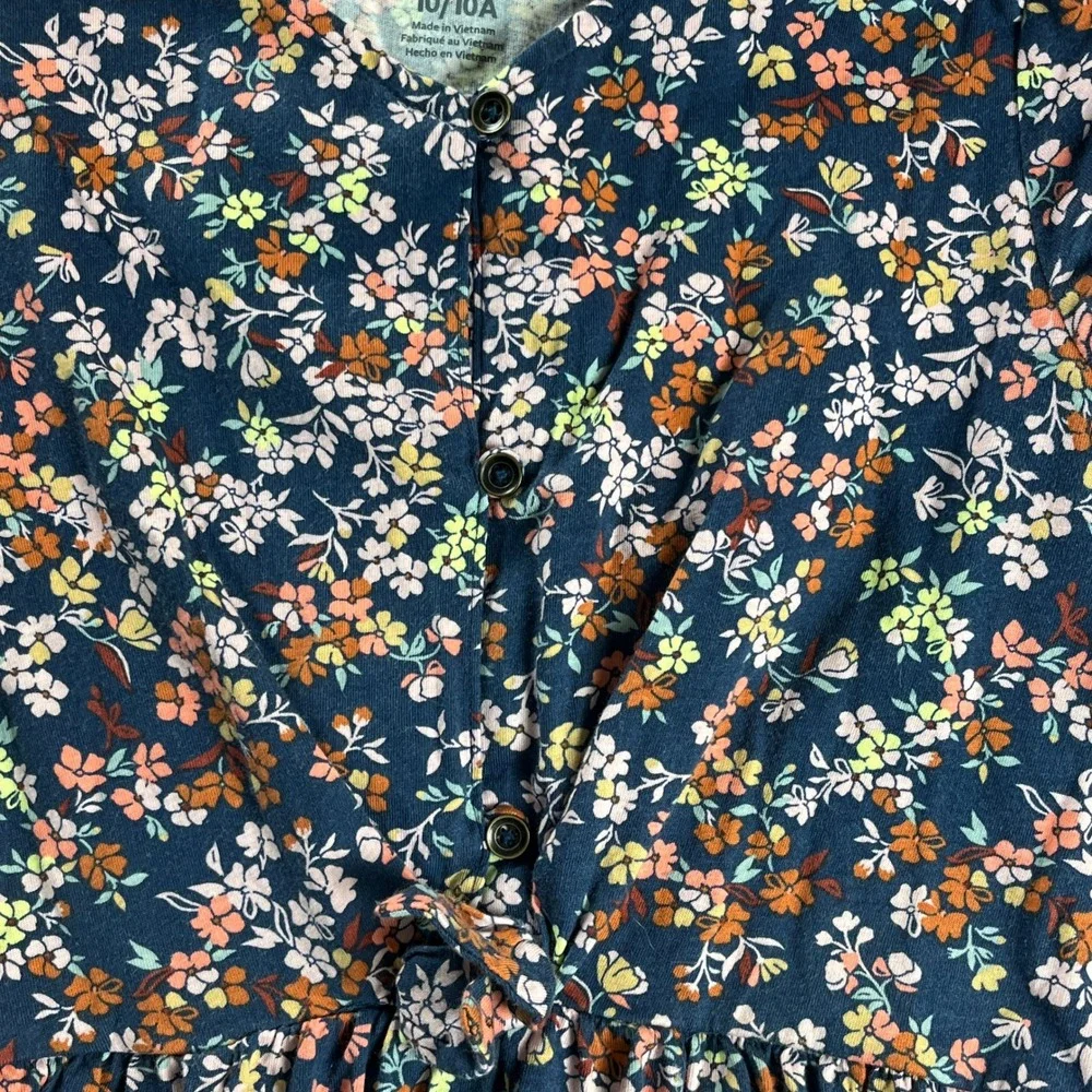 Carter's Girls Dress Bundle Size 10 Navy Polka Dot Floral Cotton Short Sleeve